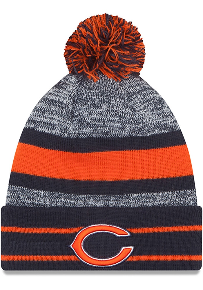 Chicago Bears New Era NAVY Cuff Pom Knit Hat - 5905455