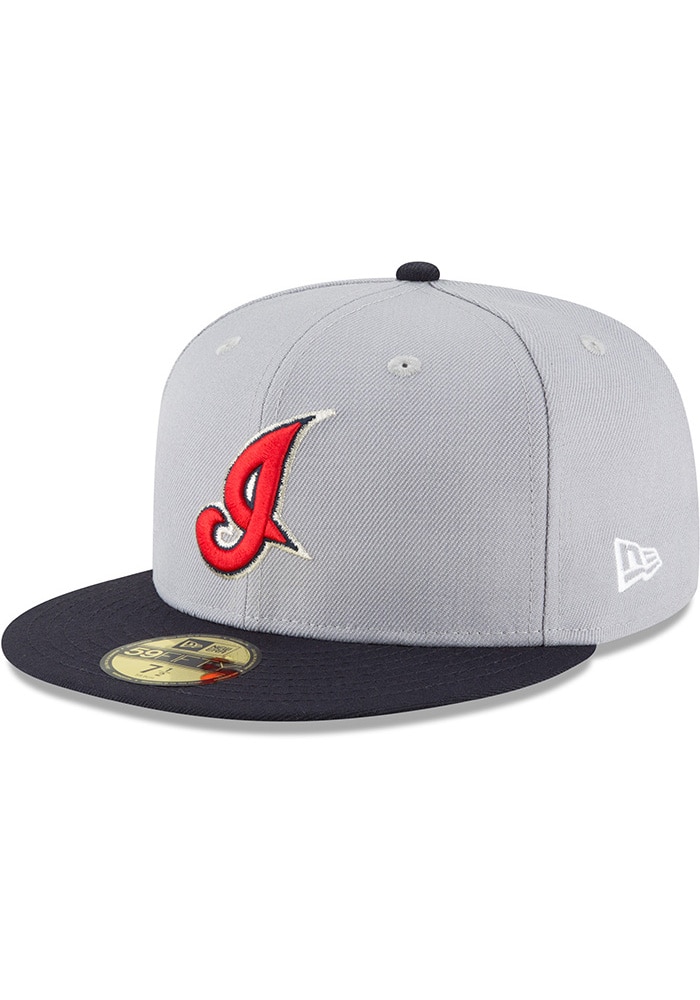 Cleveland Guardians Mens 2002 Cooperstown Wool 59FIFTY GRAY New