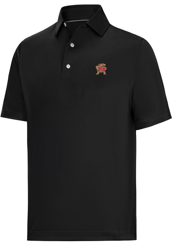 Footjoy Maryland Terrapins Mens BLACK Tonal Dot Short Sleeve - 6139135