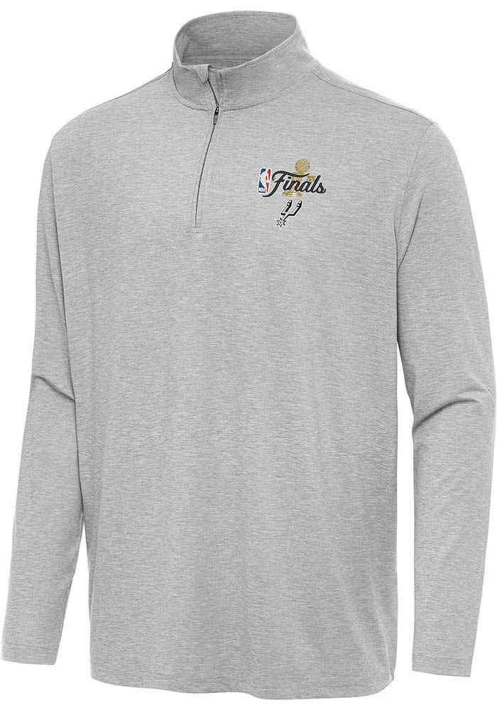 Antigua San Antonio Spurs Mens GREY HEATHER 2026 NBA Finals Hunk