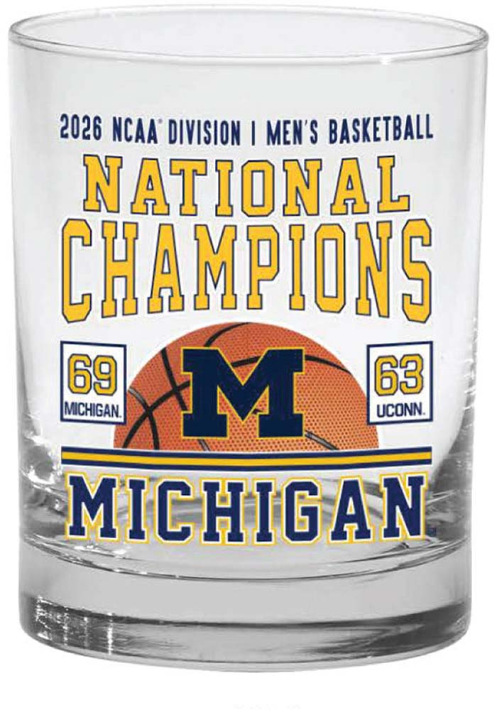 Michigan Wolverines CLEAR 14oz 2026 MBB Nat Champ Scoreboard Rock