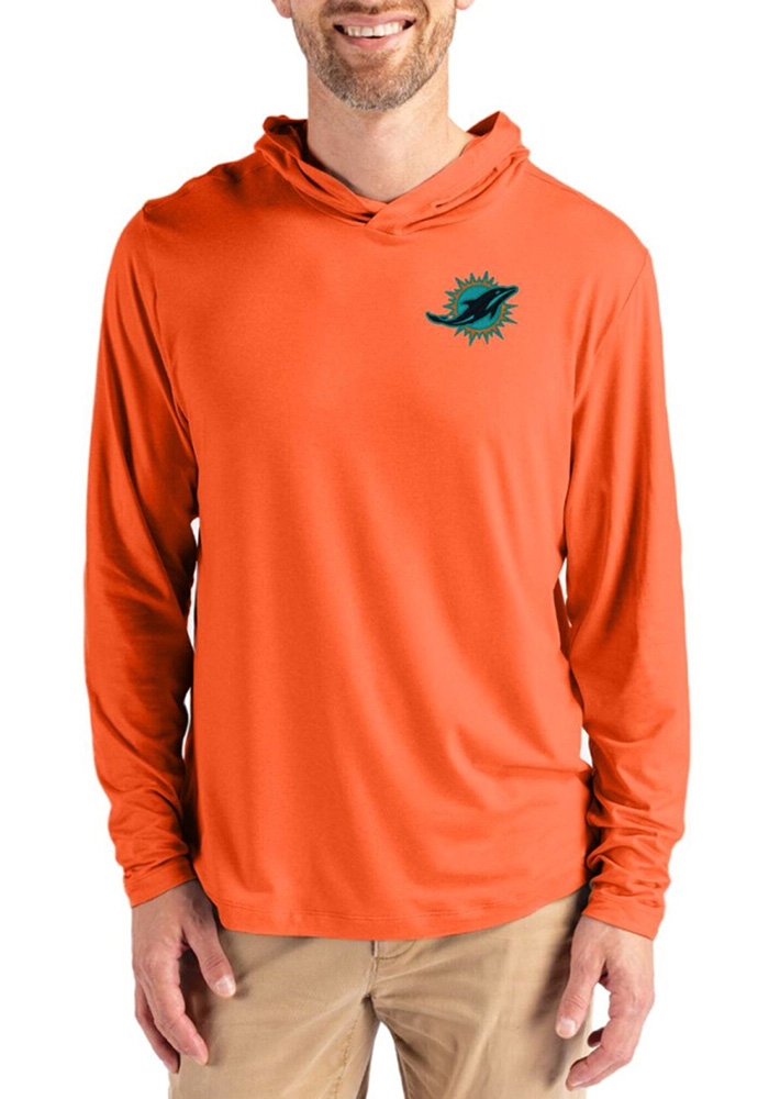 Cutter and Buck Miami Dolphins Mens ORANGE NFL Rivalries Coastline