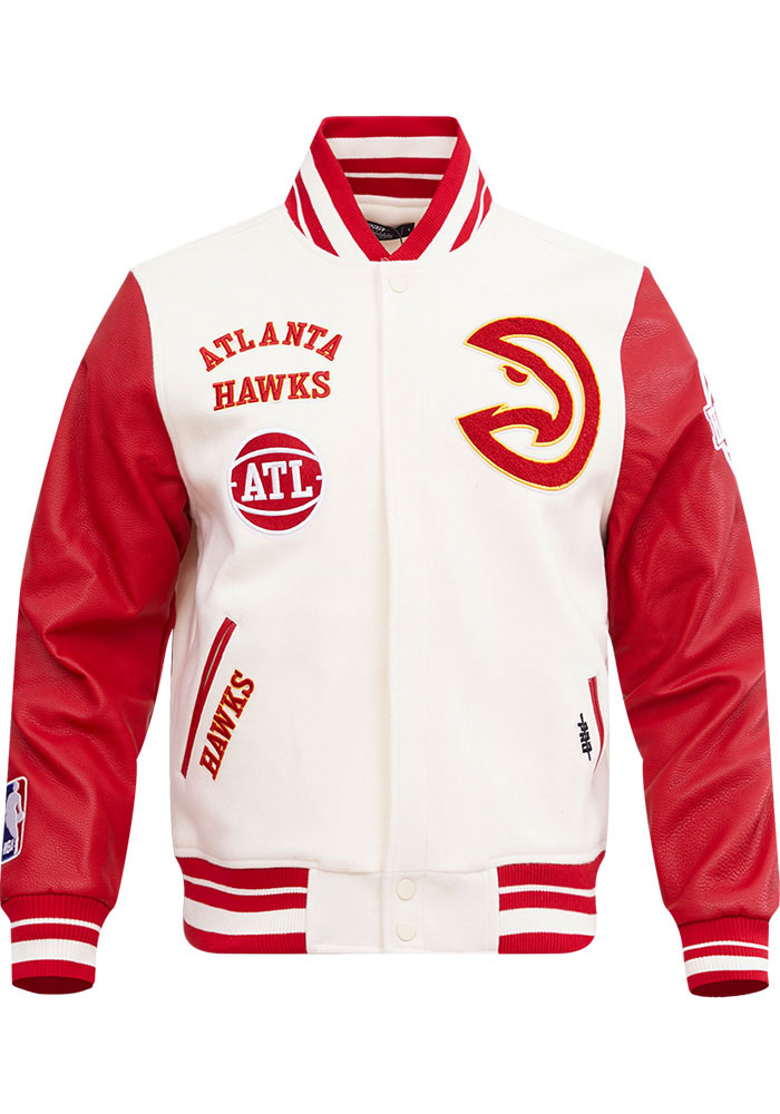 Pro Standard Atlanta Hawks Mens WHITE/RED Retro Wool Varsity