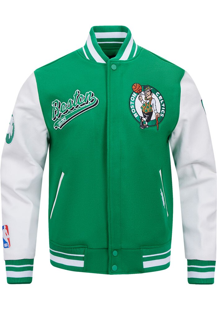 Boston Celtics Pro Standard Womens KELLY/WHITE Script Tail Varsity