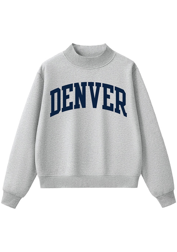 Denver Summit Sportswear Crew Sweatshirt Womens GREY Denver Mock