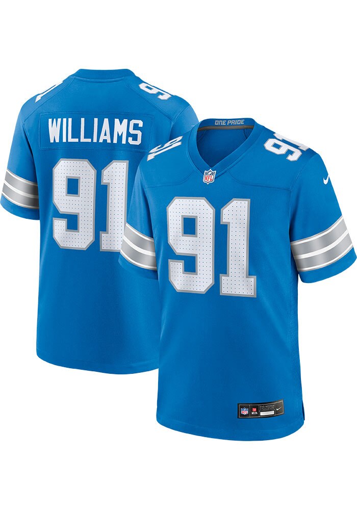 Tyleik Williams Detroit Lions HONOLULU BLUE Home Jersey - 681784353