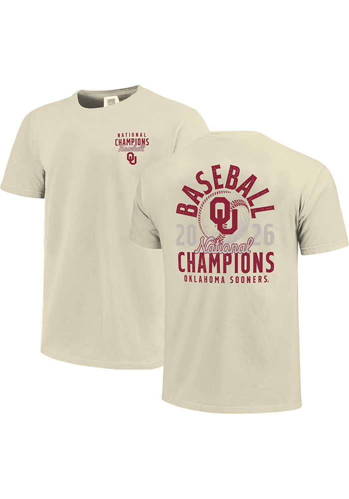 トップス everyone collegiate logo tee shirt Oklahoma Sooners IVORY 2026 College World Series Champions Mascot