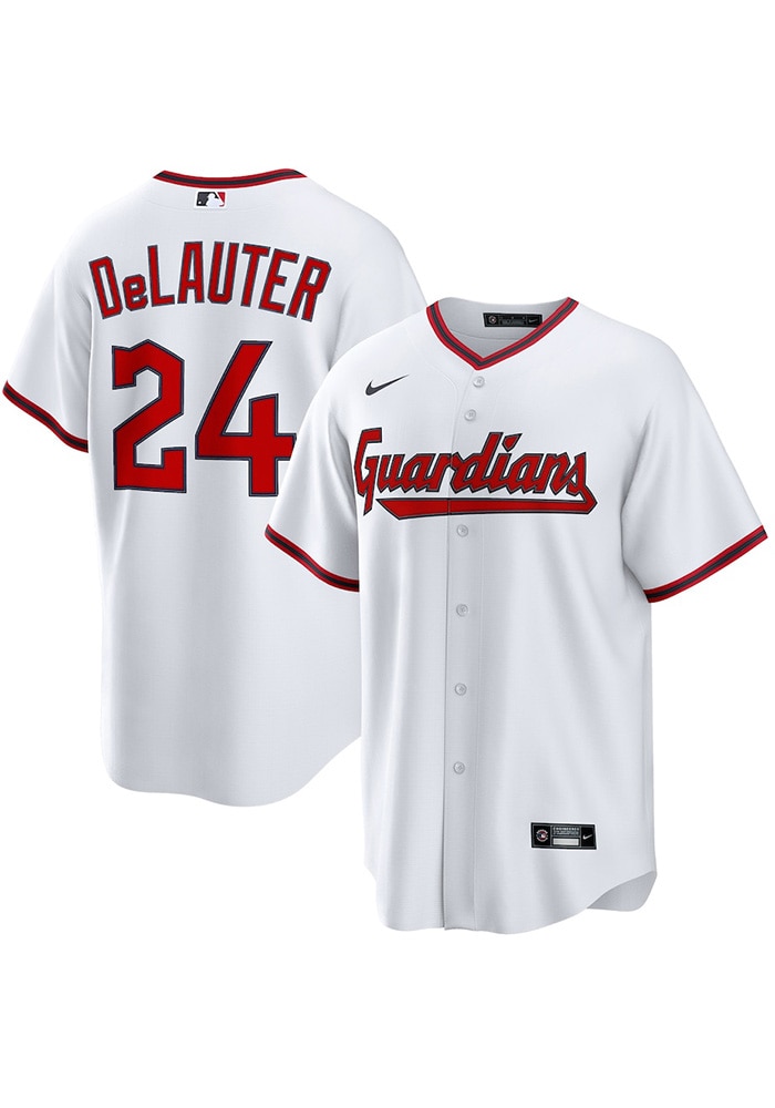 Chase DeLauter Cleveland Guardians Mens Replica White Home Jersey