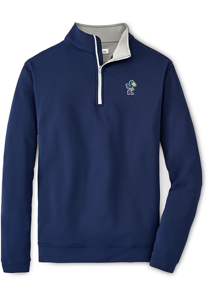 Peter Millar Kansas Jayhawks Mens NAVY Perth Pullover - 75221325