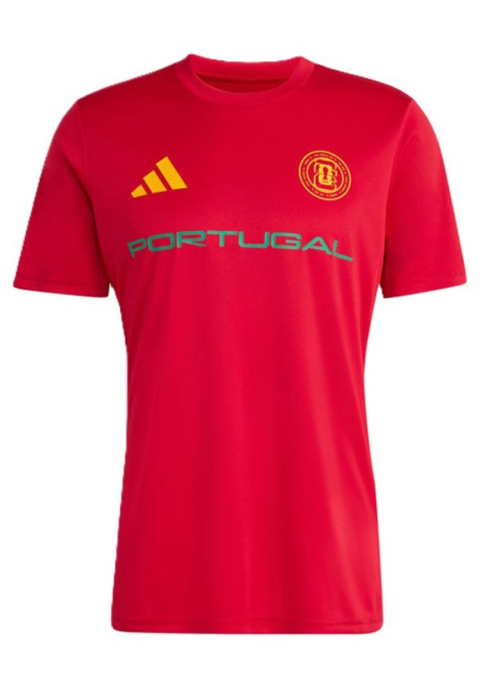 Adidas Portugal National Team Red Wordmark WC Short Sleeve T Shirt
