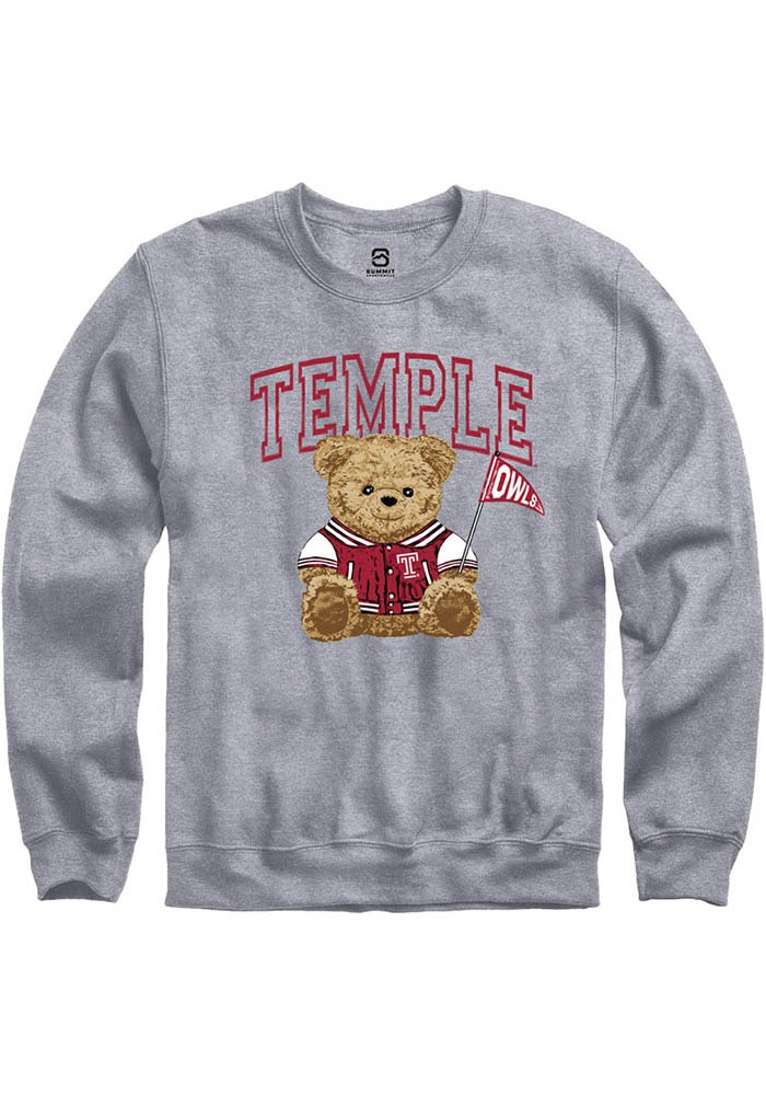 Temple Owls Summit Sportswear Crew Sweatshirt Womens GREY HEATHER