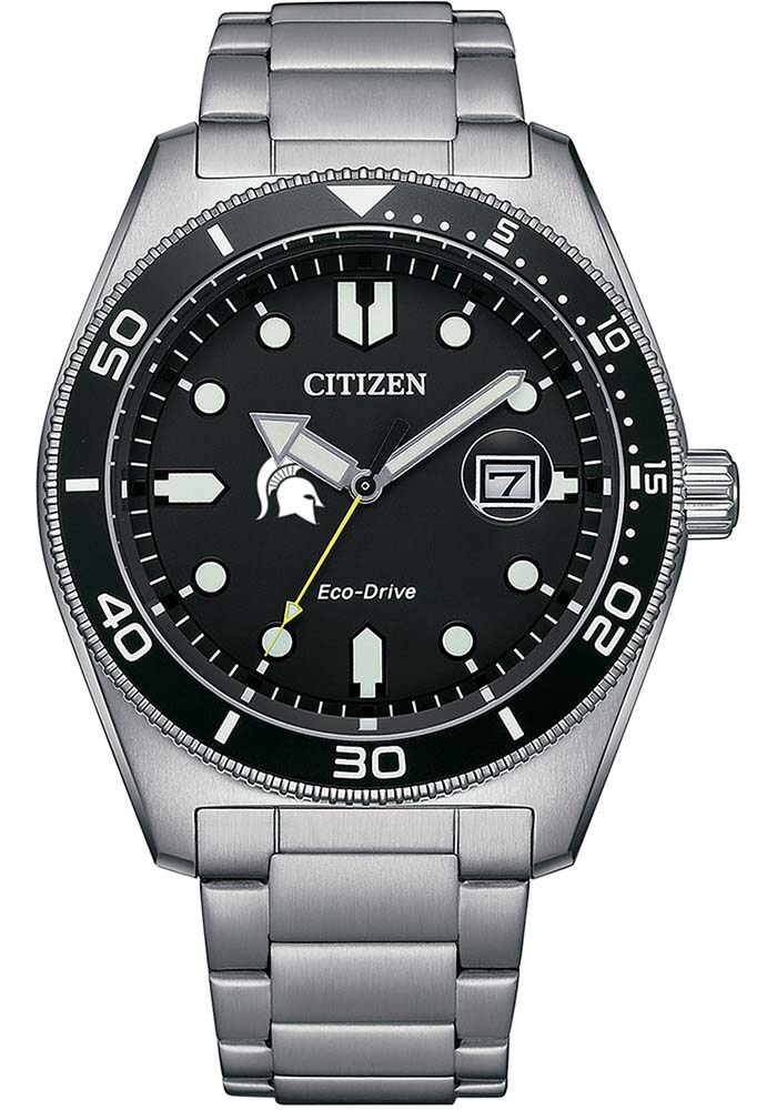 Michigan State Spartans SILVERGREY Eco-Drive Watch - 791505179
