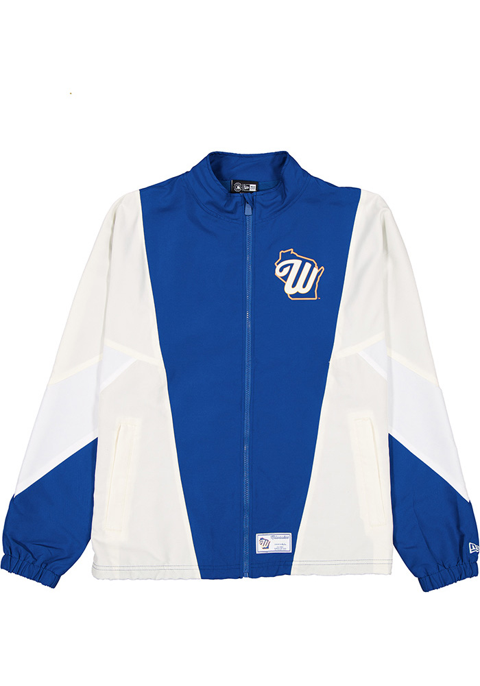 BREWERS ナイロンジャケット 青 New Era Milwaukee Brewers Mens TOP SECRET City Connect Zip - 79707927