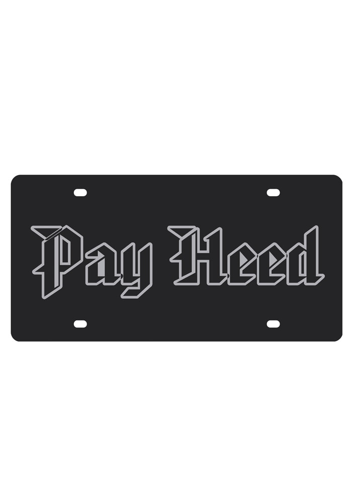 Kansas Jayhawks License Plate- Kansas Jayhawks BLACK Pay Heed on