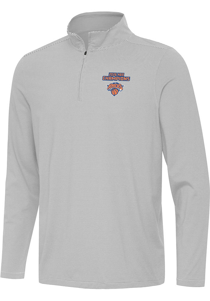 Antigua New York Knicks Mens ASH 2026 NBA Champion Twine Pullover
