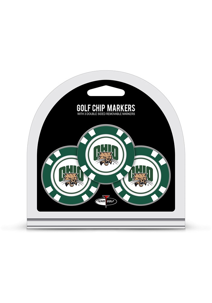 Ohio Bobcats GREEN Poker Chip 3 Pack Golf Ball Marker - 830168419
