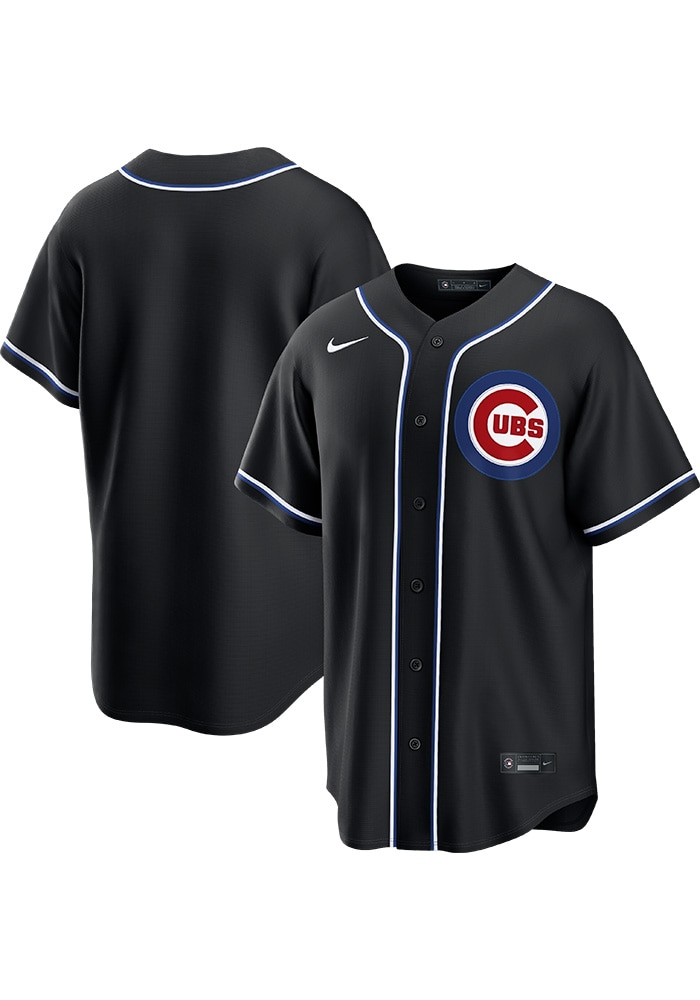Chicago Cubs Mens Nike Replica BLACK Carbon Fashion Jersey - 8324104
