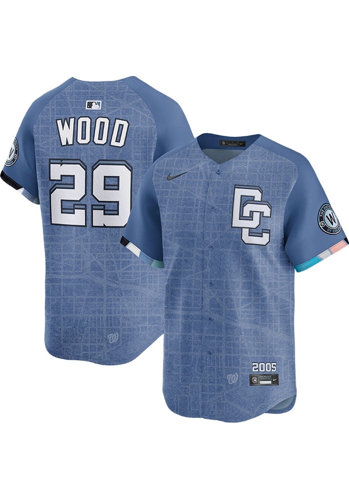 James Wood Washington Nationals Mens LIGHT BLUE City Connect 2.0
