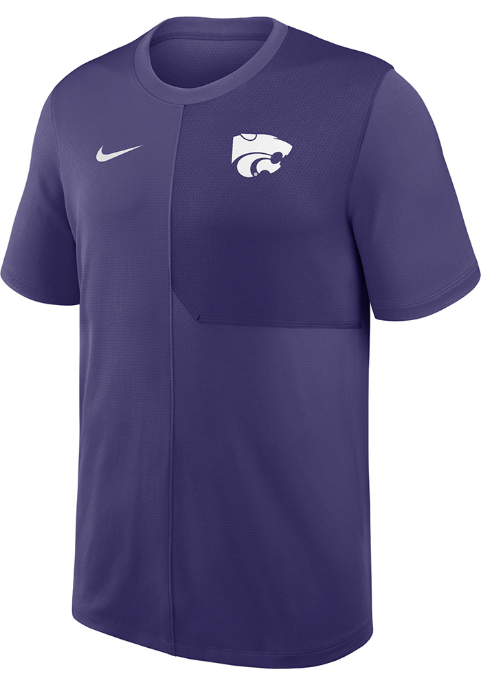 Nike PURPLE K-State Wildcats Dri-Fit Coach Short Sleeve T Shirt