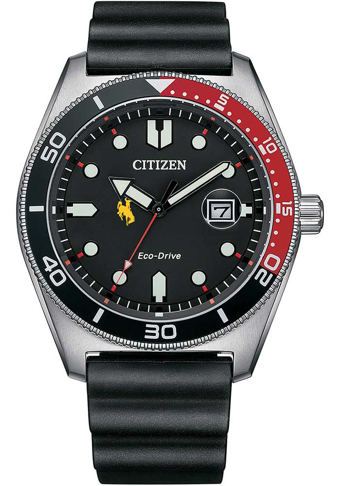 Wyoming Cowboys BLACK Eco-Drive Sport Watch - 850345557