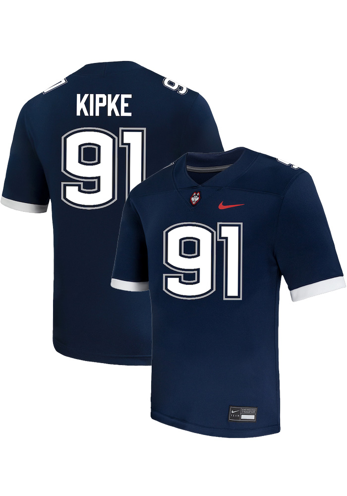 Mateo Kipke Mens NAVY UConn Huskies NIL Name And Number Football