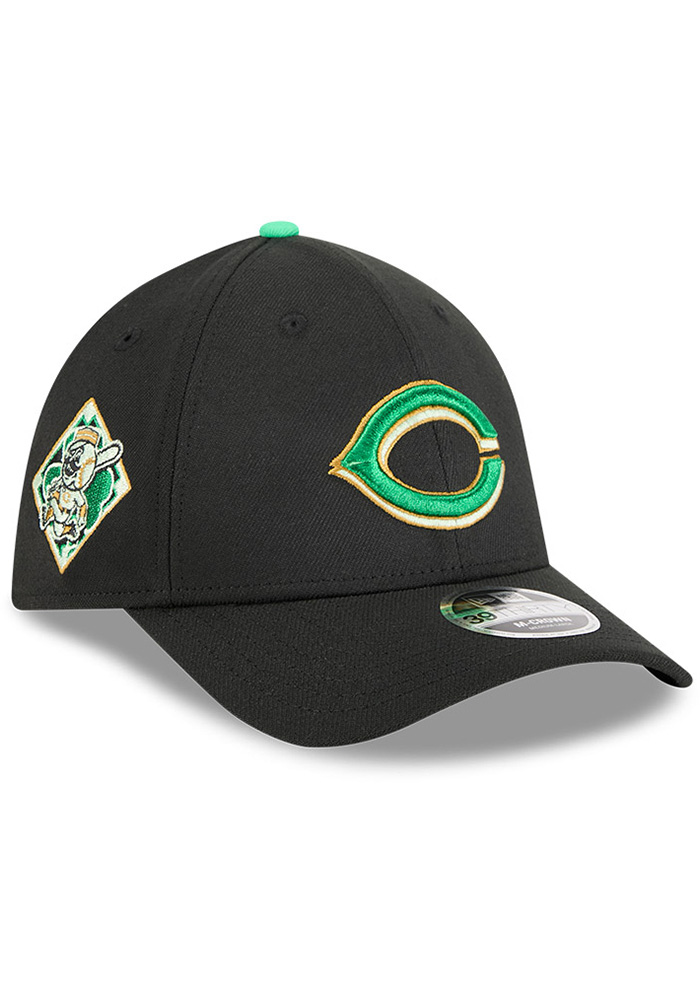 Cincinnati Reds Mens 2026 St Patrick's Day 39THIRTY M-Crown BLACK