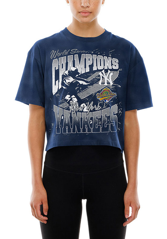 トップス NY New Era New York Yankees Womens NAVY Sport Crop T-Shirt - 88888118