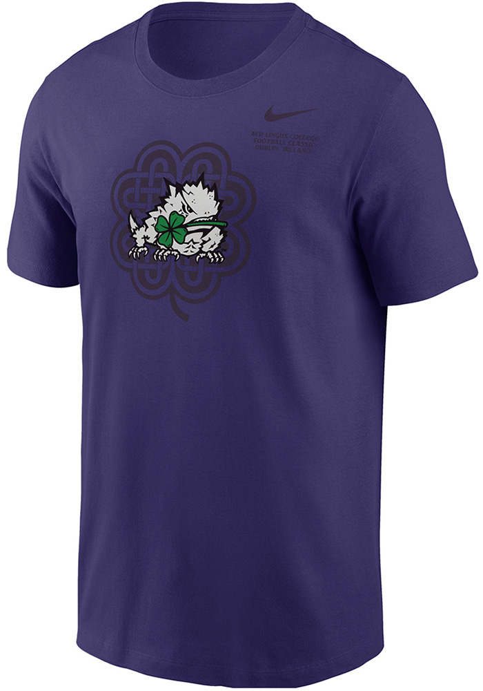 Nike TCU Horned Frogs PURPLE Aer Lingus Football Core Short Sleeve