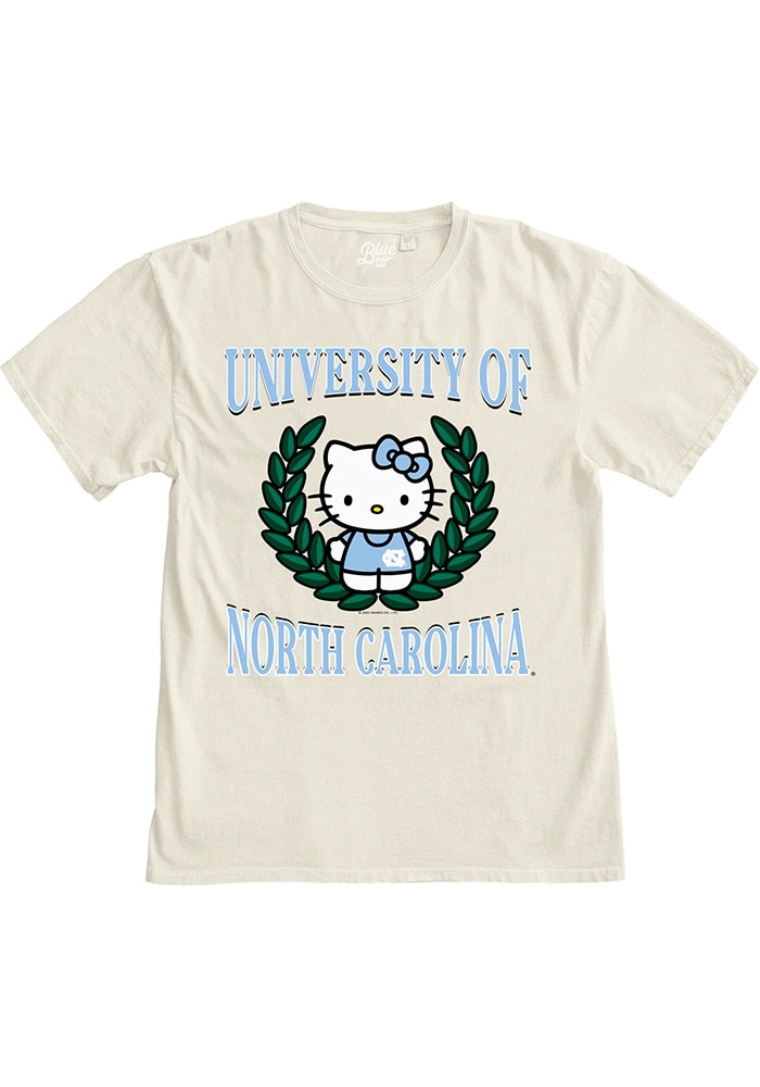 Blue 84 North Carolina Tar Heels Womens IVORY Hello Two Ways T