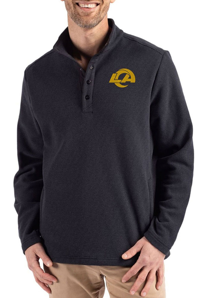 Cutter and Buck Los Angeles Rams Mens BLACK Hunts Point Pullover