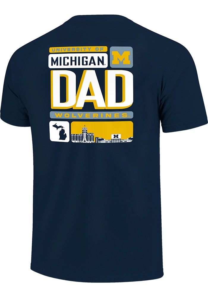 Michigan Wolverines NAVY Tiles Dad Short Sleeve T Shirt - 9287072