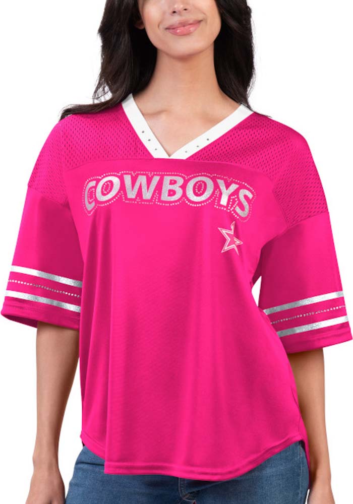 Dallas Cowboys Womens PINK Main Player Fashion Football Jersey - 9433729