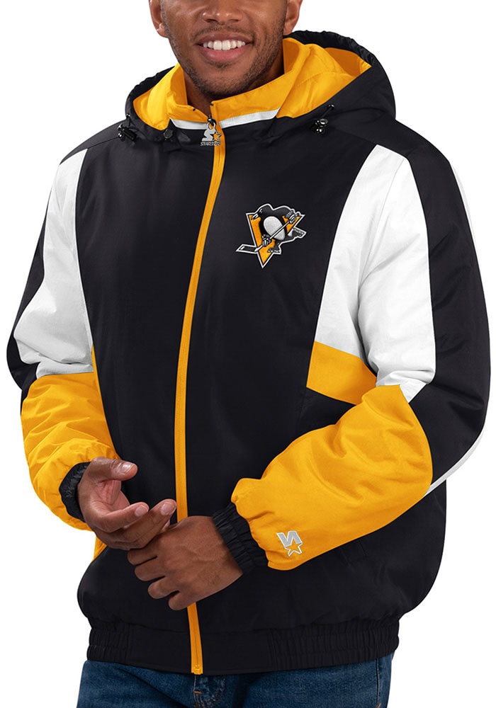 Starter Pittsburgh Penguins Mens BLACK Full Back Heavyweight
