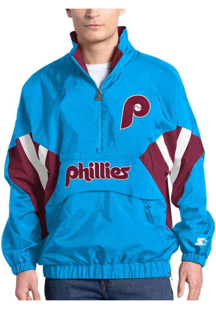 Starter Philadelphia Phillies Mens Chief LIGHT BLUE Pullover