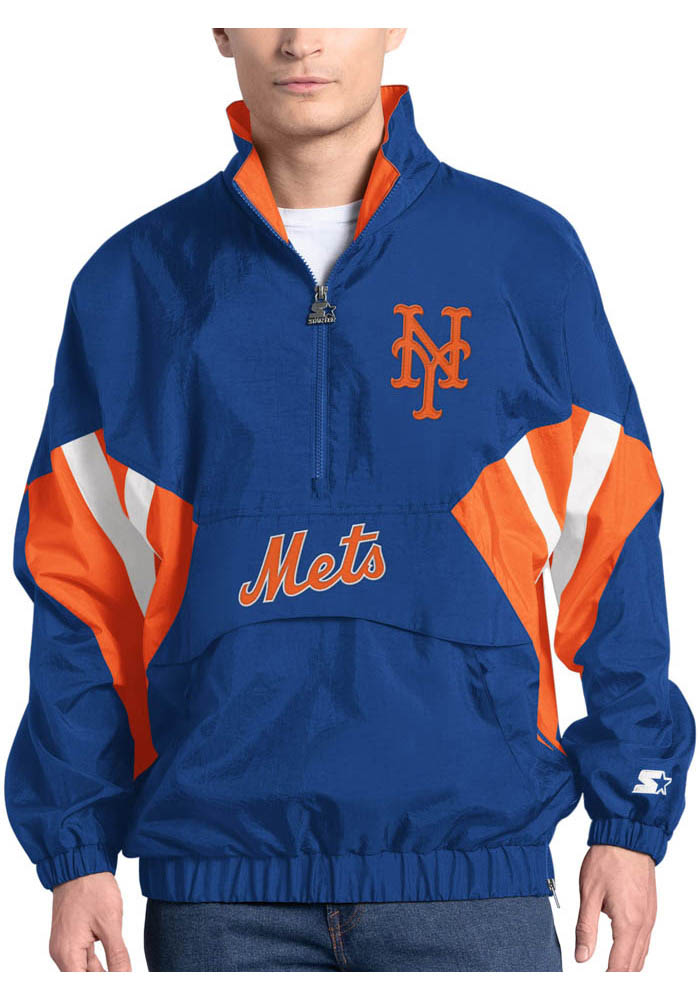 Starter New York Mets Mens Chief BLACK Pullover Jackets - 9437496