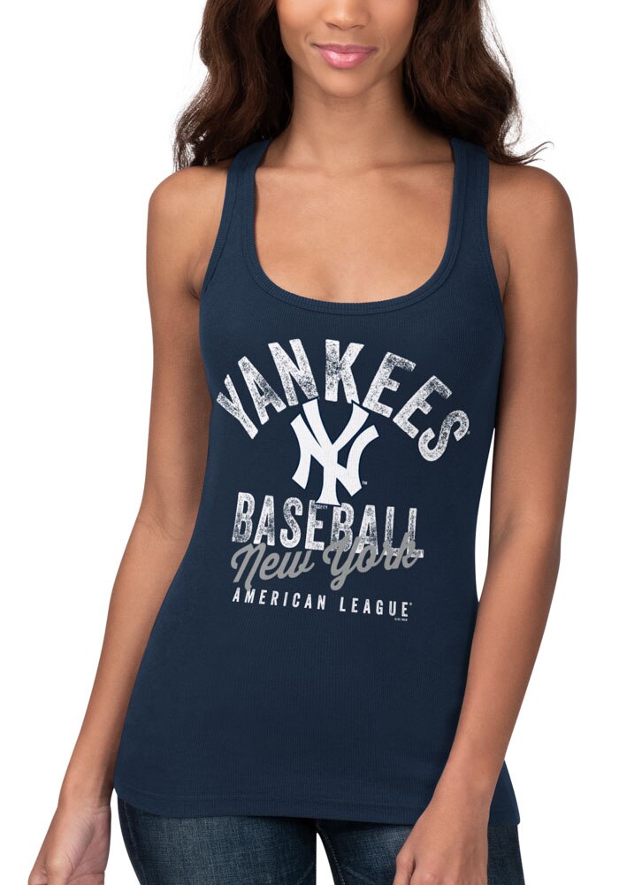 New York Yankees Womens NAVY Pre Season Tank Top - 9438161