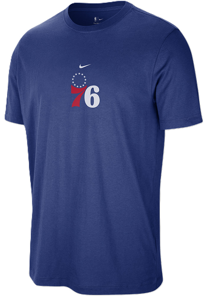 Nike Philadelphia 76ers ROYAL Primary Logo Short Sleeve T Shirt