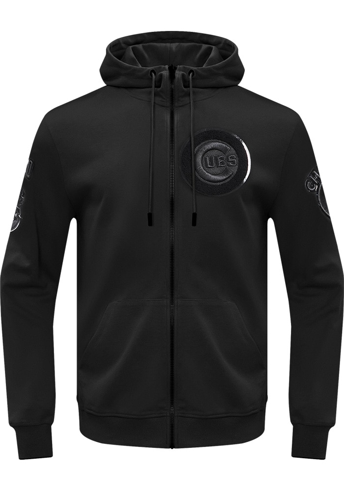 Pro Standard Chicago Cubs Mens BLACK Triple Black Zip - 98510274