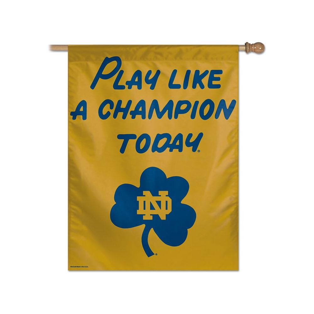 WinCraft Bandiera Ufficiale Notre Dame Fighting Irish Leprechaun 90x150 Cm - Deluxe Con Occhielli, Per Tifosi