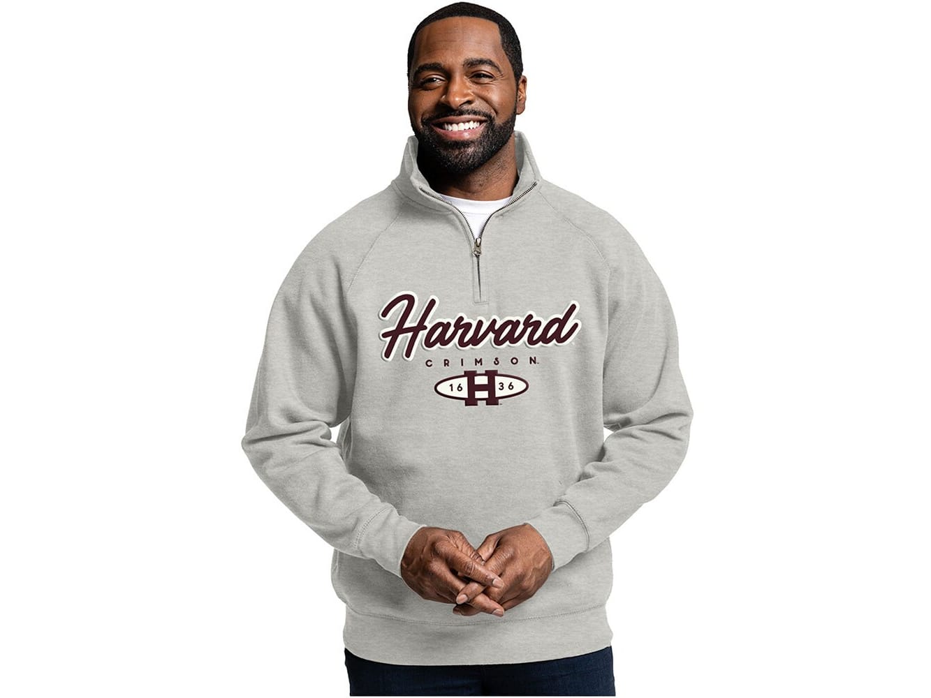 Shop Harvard University Quarter Zip Sweatshirts | Crimson Quarter