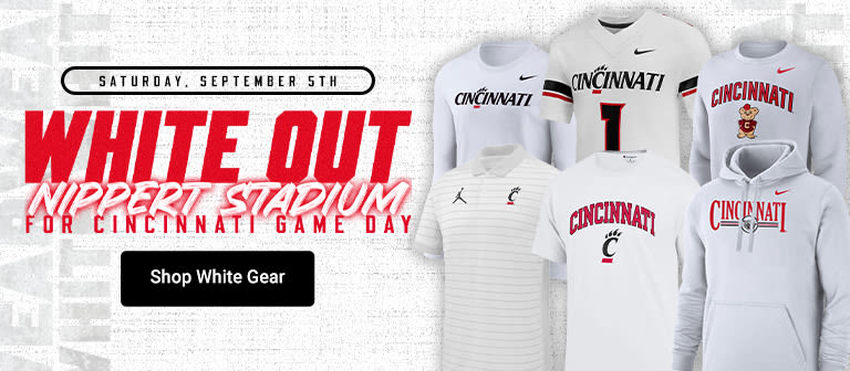 Saturday, September 5th | White Out Nippert Stadium for Cincinnati Gameday | Shop White Gear