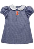 Main image for Toddler Girls Illinois Fighting Illini Navy Blue Vive La Fete Gingham Collar Short Sleeve Dress