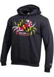 Main image for Mens Maryland Terrapins Black Champion State Crab Powerblend Hooded Sweatshirt