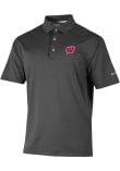 Main image for Mens Wisconsin Badgers Black Columbia Sand Tee Short Sleeve Polo Shirt