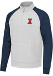 Main image for Mens Illinois Fighting Illini Navy Blue Antigua Urgent Colorblock Qtr Zip Pullover