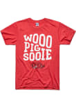 Main image for Charlie Hustle Arkansas Razorbacks Red Football Woo Pig Sooie Short Sleeve Fashion T Shirt