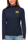 Main image for Womens Michigan Wolverines Blue Antigua Tribute Qtr Zip Pullover