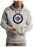 Main image for Antigua Winnipeg Jets Mens Grey Full Front Victory Long Sleeve Hoodie
