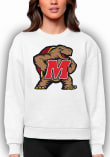 Main image for Womens Maryland Terrapins White Antigua Full Front Victory Crew Sweatshirt