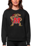Main image for Womens Maryland Terrapins Black Antigua Full Front Victory Crew Sweatshirt